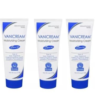 Vanicream Skin Cream Tube 4 Ounce Sensitive Dryness Moisturizing 3 Pack UK SELLE