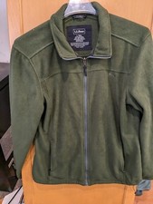 LL Bean Outdoor Gray Zip Up Fleece Pullover Sweater Size Medium collar embroider