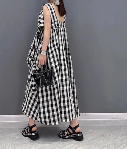 Ladies Urban Black Arty Gingham Design Unique Edgy Designer Shirt Dress 10 12 - Picture 8 of 21