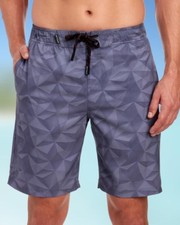SPYDER Mens Silver Gray Geometric Board Shorts Bathing Suit NWT 70 Size S