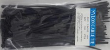 8  Black Nylon Cable Tie Zip Heavy Duty Plastic Wire - Pack of 100pcs