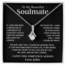 Custom To My Soulmate Necklace Gift For Girlfriend Wife Birthday Gifts Christmas