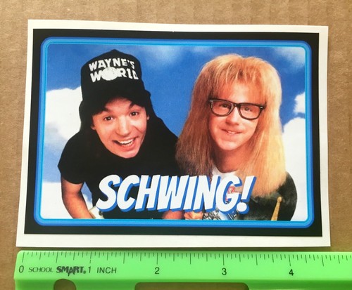 4.5" Funny Wayne's World "SCHWING!" vinyl sticker. 90's Movie decal for laptop. - Picture 2 of 2