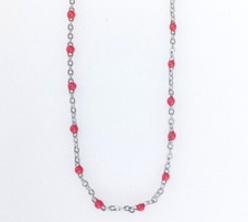 Stainless Steel Chain With Small Beads Summer Necklace Bright And Colourful *UK*