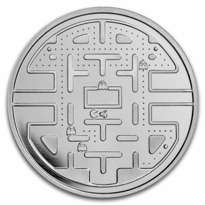 2 UNZEN 999 SILBER - PAC MAN / VIEDEO / COMPUTER SPIEL -SILBERMÜNZE SILBERBARREN