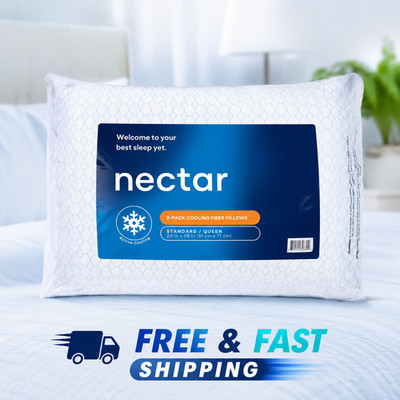 Nectar 2-Pack Cooling Down Alternative Microfiber Pillows, Standard/Queen Size