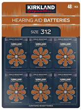 Kirkland Signature Hearing Aid Batteries, Zinc Air, Size 312, 48-count