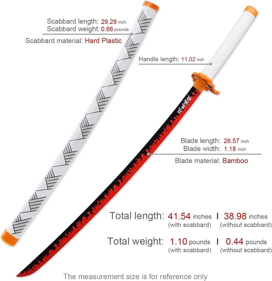 Espada Katana Rengoku para Cosplay, Réplica 41" Foto 4 de 4