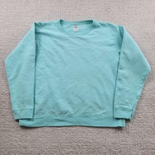 Hanes Sweatshirt Unisex L Blue Pullover Soft Sweats Tagless Fleece Crewneck