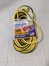 Worksmart 50 Yellowblack Outdoor Extension Cord 143 Gaugeconductor 73050wsyb