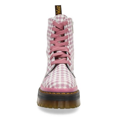Dr. Martens Jadon Heart Women's Leather Boots Dusty Rose Gingham