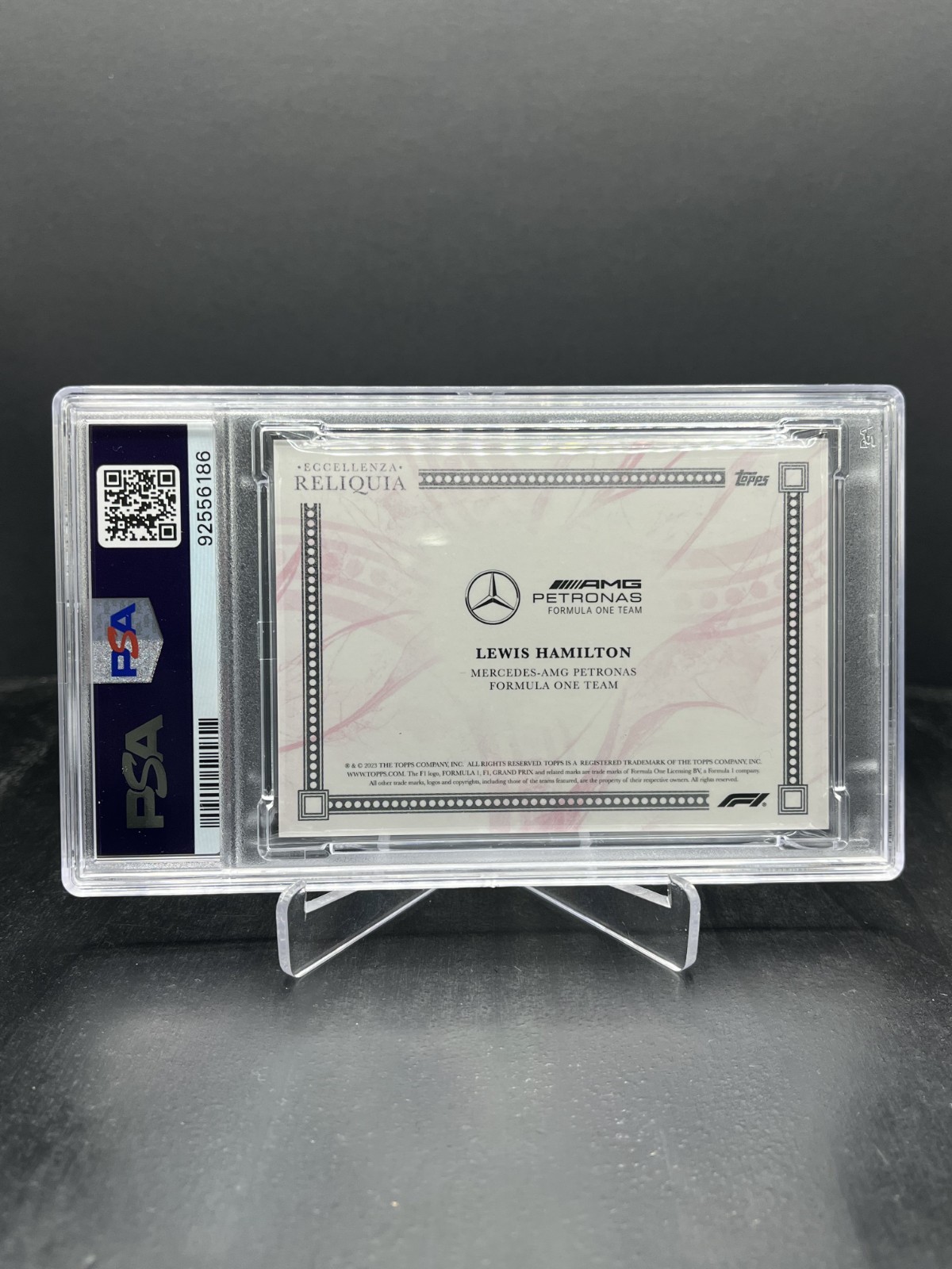 2023 Topps Eccellenza F1 Lewis Hamilton Reliquia Worn Relic Red 10/10 PSA 10 view 2