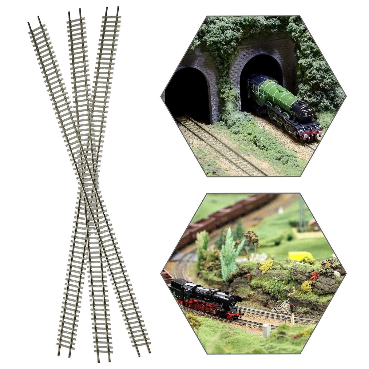 HO Scale Flexible Model Train Track - 5 Pieces, 50cm Each With 545004