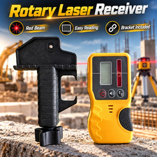 Rotary Laser Receiver Red Beam Detector 500m Dual Accuracy LCD Mounting Bracket
