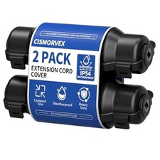 Outdoor Extension Cord Safety Cover with Waterproof Seal IP54 2 Pack Black