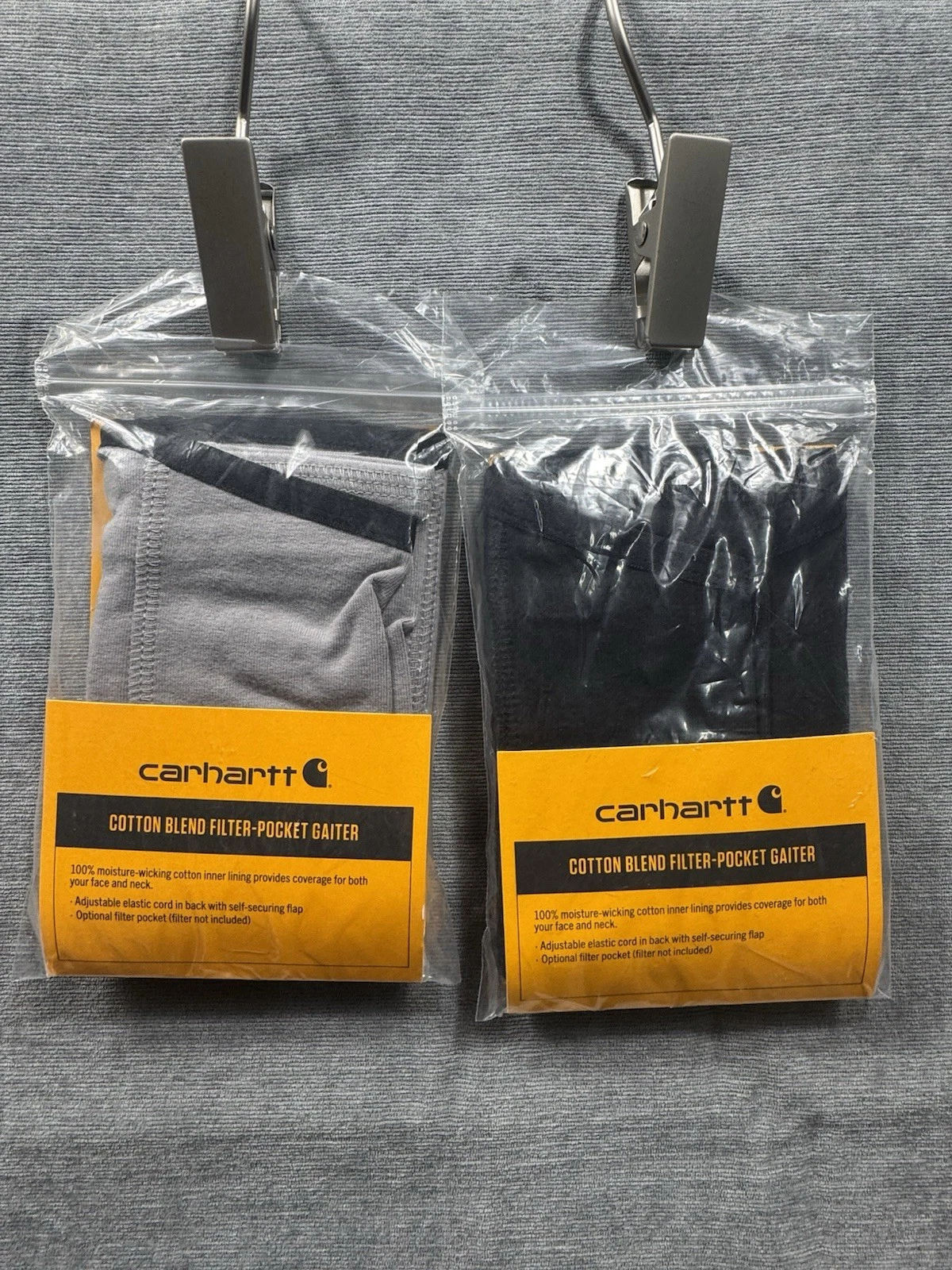 2 Pack Of Carhartt Cotton Blend Filter-Pocket Neck Gaiter 1 Black 1 Grey
Opens in a new window or ta