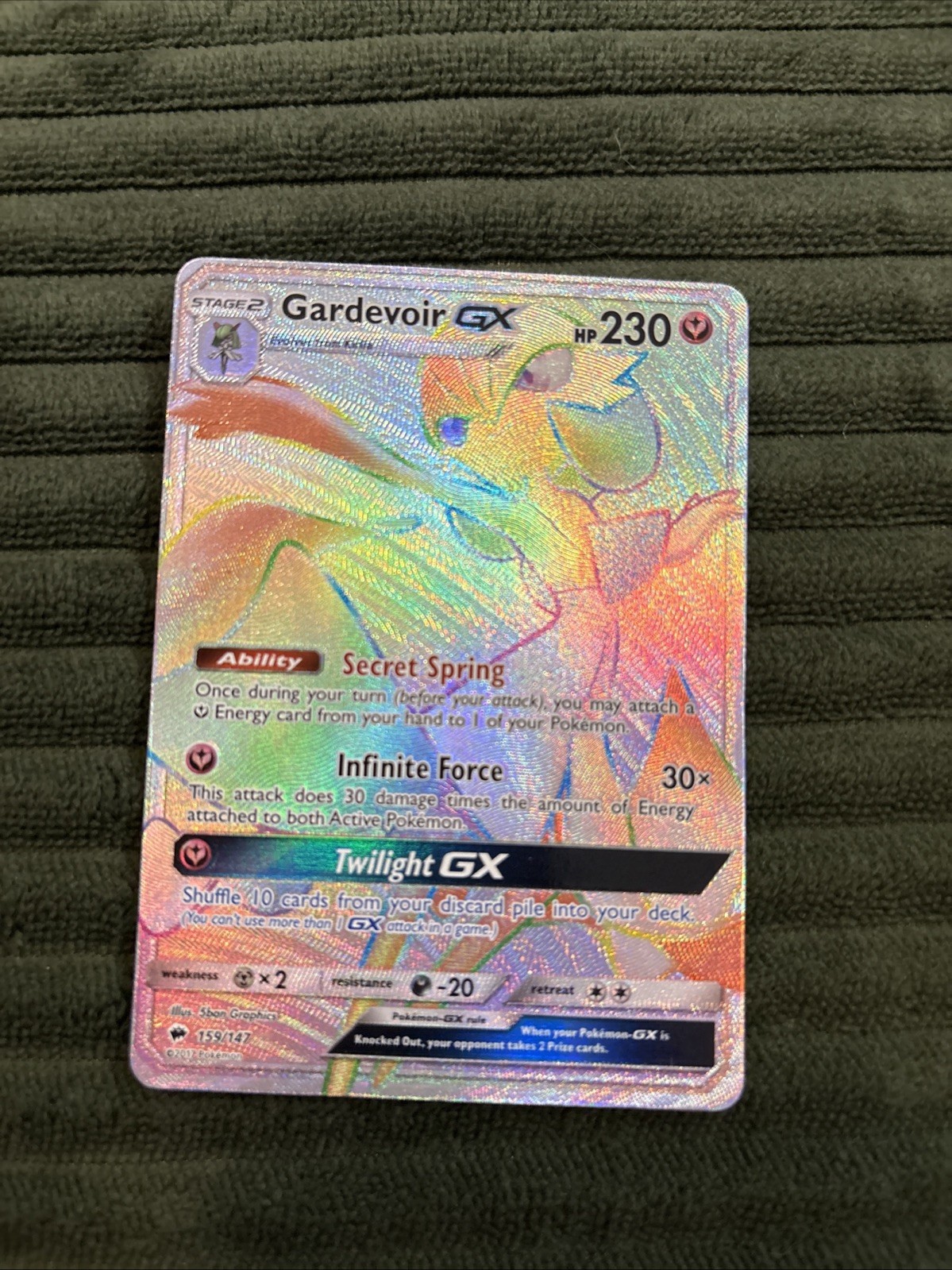 Gardevoir GX 159/147 Pokémon Card TCG Burning Shadows Sun & Moon Secret Rare NM