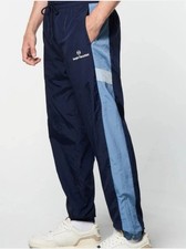Sergio Tacchini Track Pants Size 2XL Navy with Light Blue Stripe Mens