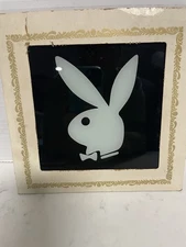 Vintage 80s Classic Carnival Prize Glass Playboy Bunny 6x6