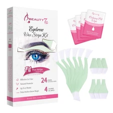 Beauty7 Facial Wax Strips Kit for Hair Removal - Eyebrow Wax Strips at Home -...