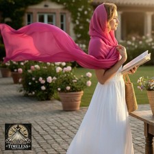 Magenta Sheer Chiffon Scarf 6 Foot Long Lightweight Beach Wrap Shawl Cover-up
