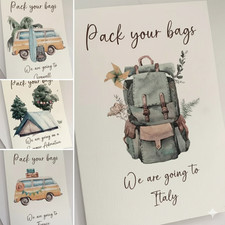 TRAVEL GIFT CARD GIFT BIRTHDAY CARD SURPRISE HOLIDAY, BIRTHDAY, PERSONALISED