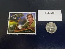 William Shatner James Tiberius Kirk Star Trek Liberia Stamp