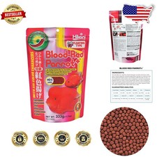 Blood Red Parrot Fish Food Mini Pellets 11.7oz Superior Color Enhancing Formula