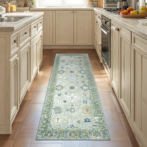 Runner Rug for Hallways 2x6 Boho Kitchen Washable Non Slip Soft Low Pile Indoor - Picture 2 of 9