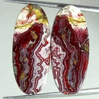 18.10Cts Natural Crazy Lace Agate Oval Pair Cabochon Loose Gemstone 11x26x3 mm