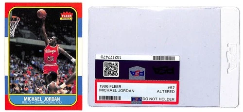 1986-87 Fleer Michael Jordan Altered Rookie RC #57 Bulls PSA Authentic