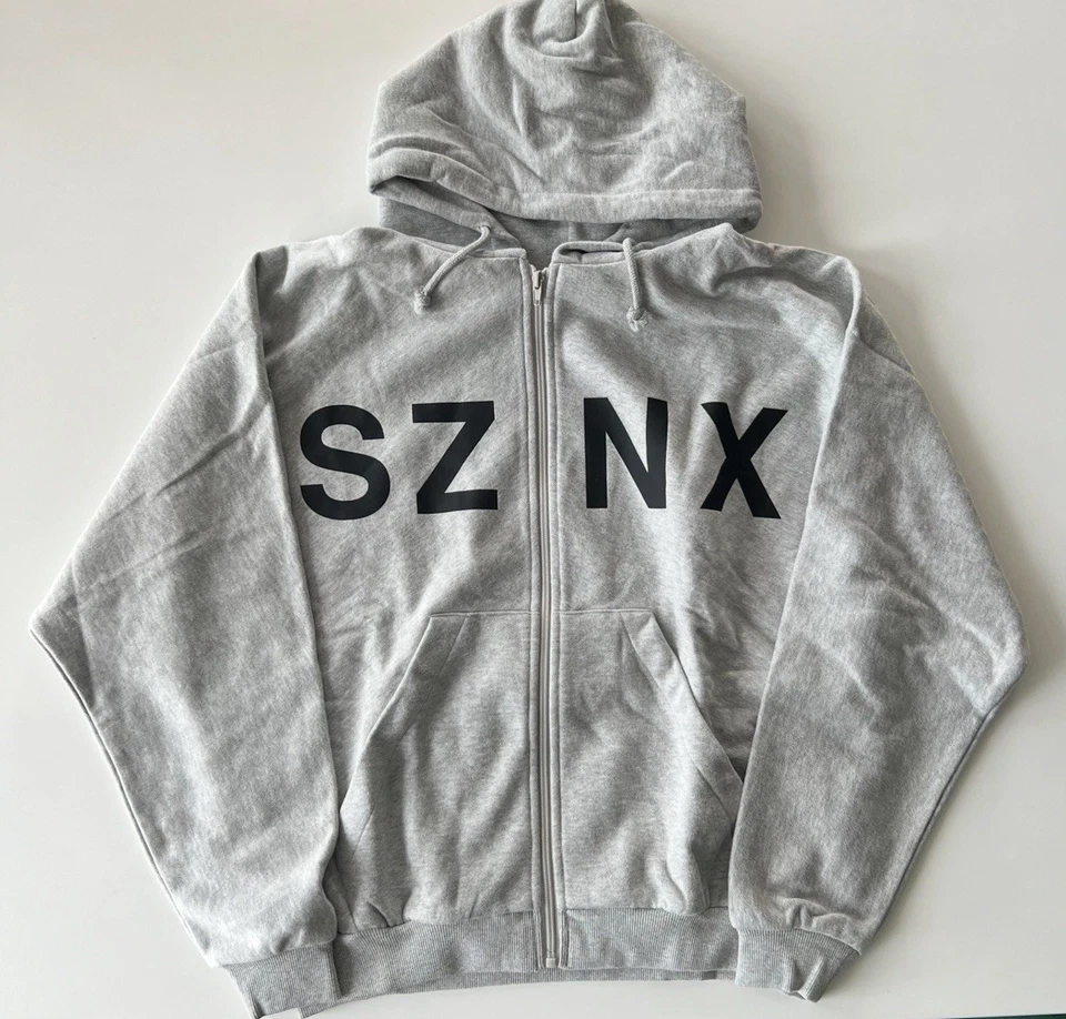 Felpa con cappuccio zip esclusiva YEEZY SZN X Shanghai grigia nuova taglia 1 S-M autentica rara - Immagine 3 di 4