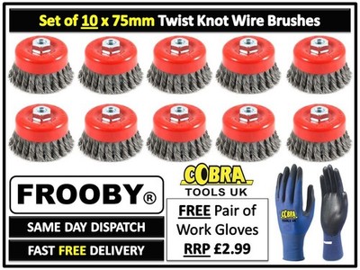 10 x TWIST KNOT SEMI FLAT WIRE WHEEL COP BRUSH SET FOR 115MM WINKELSCHLEIFER 3-8