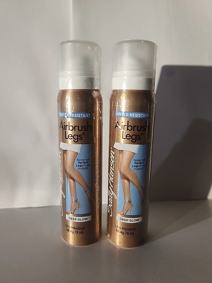 2x Sally Hansen Airbrush Legs Deep Glow Spray 75ml WATER RESISTANT SEALED - Image 2 of 2