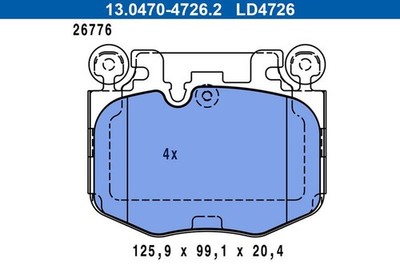 ATE CERAMIC BREMSBELÄGE SATZ VORNE passend für BMW 2 3 4 X4 X5 | 13.0470-4726.2