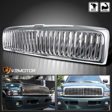 Fits 1994-2001 Dodge Ram 1500 2500 3500 Front Vertical Chrome Hood Grille 94-01 Fits 1994-2001 Dodge Ram 1500 2500 3500 Front Vertical Chrome Hood Grille 94-01
