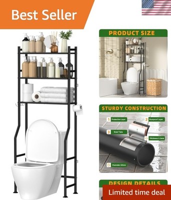 Efficient Over Toilet Bathroom Shelf - 3-Tier with Anti-Tilt Safety Features