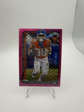 2025 Topps Chrome #90 Jaleel McLaughlin Hot Pink X-Fractor