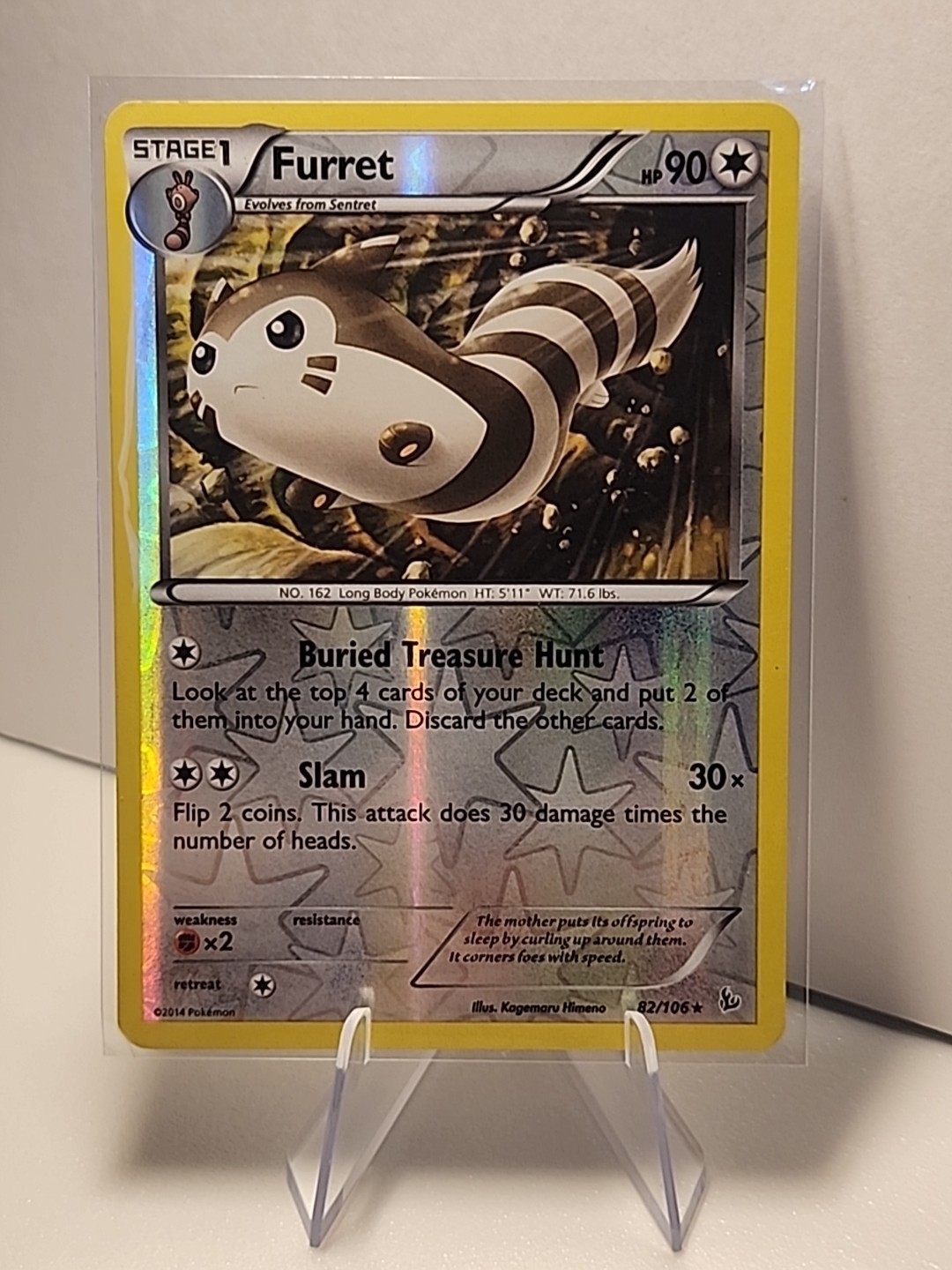 Furret 82/106 Flashfire Reverse Holo Pokémon TCG LP