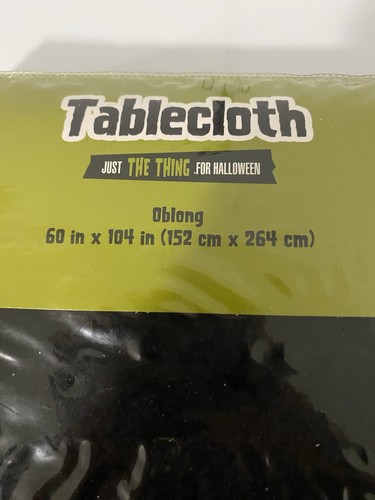 Halloween Black Sequin Tablecloth 60” X 104”New - Picture 2 of 3
