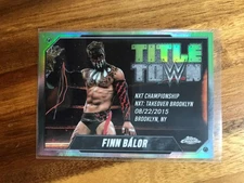 2025 Topps Chrome WWE - Title Town Neon Green Refractor #TT-FBL Finn Balor /99