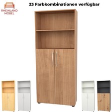 Fl&uuml;gelt&uuml;renschrank Cabino Home 80x35x188cm &ndash; Aktenschrank 3OH + 2OH Regalaufsatz