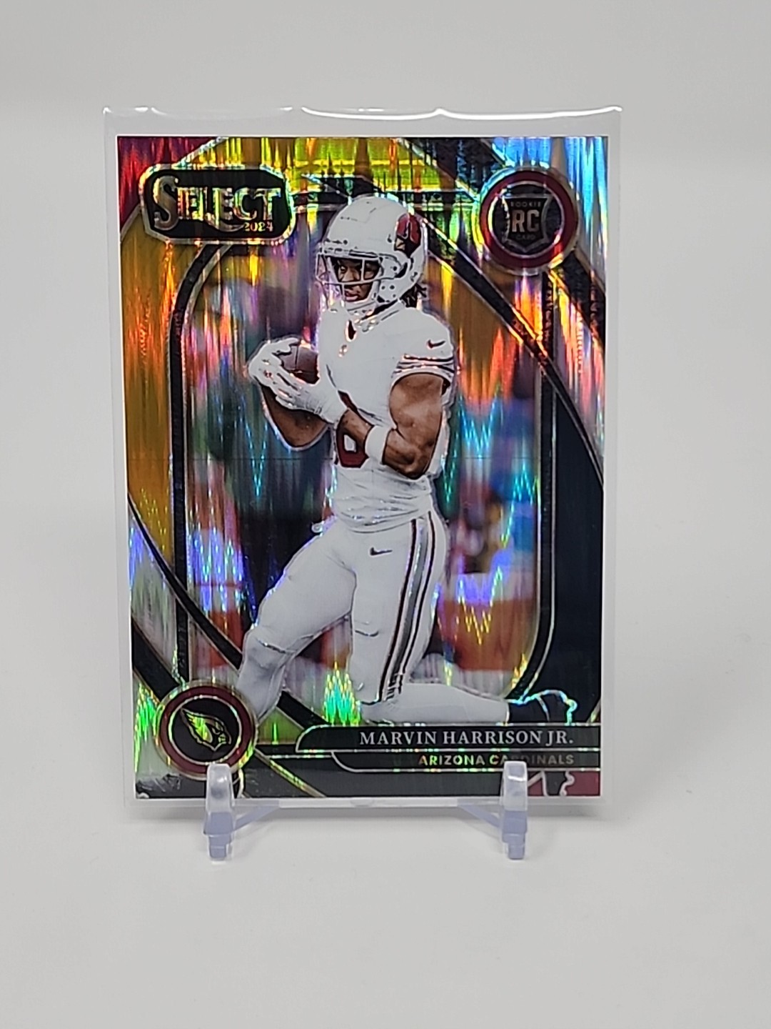 MARVIN HARRISON JR. 2024 SELECT CLUB LEVEL ROOKIE RED YELLOW SHOCK RC Q5542