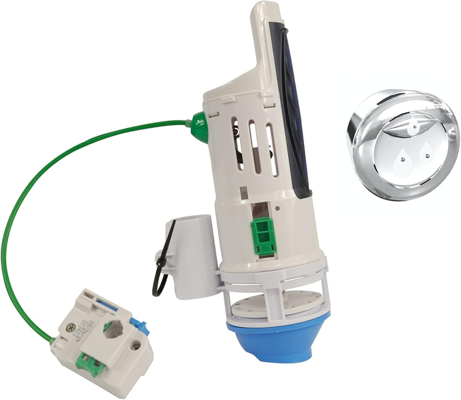 Water-Saving HydroRight Dual Flush Toilet Valve with Chrome Push Button Handle