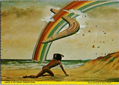 Postcard Legend of the Famous Coloured Sands Painting by Bern Kemp