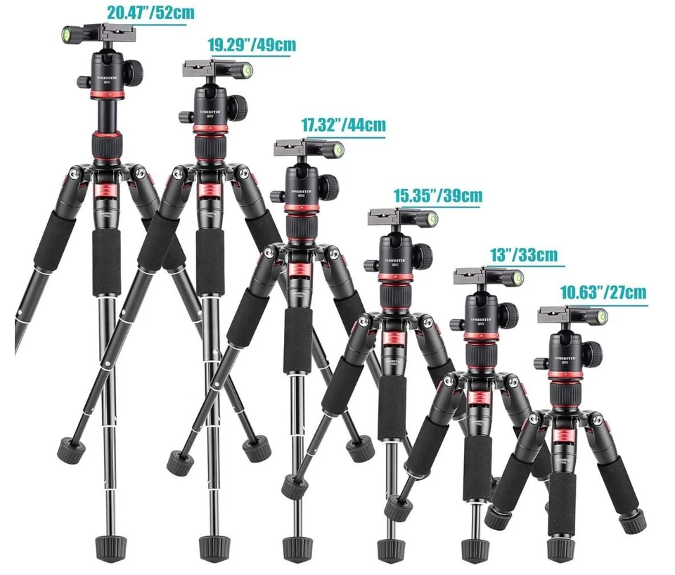 Tabletop Portable Metal Mini Camera Tripod and Ball Head 20" 360 deg head - Image 3 of 4