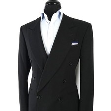 CANALI Double Breasted Hopsack Tropical Wool Rice Stitch 38 R 48 R IT