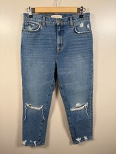 Current Elliott Boyfriend Deconstructed Jeans Size 27 Cloudburst Wash Distressed