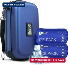 Insulin Cooler Travel Case TSA Approved 2 180g Ice Pack,Temp Display