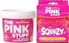 Stardrops - The Pink Stuff Miracle Cleaning Paste & SQeeZY Scrubber Sponge Bundl